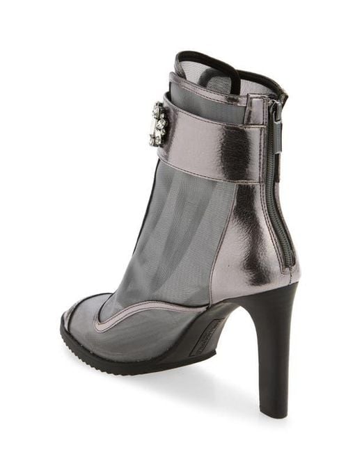 Karl Lagerfeld Gray Blayze Peep Toe Bootie