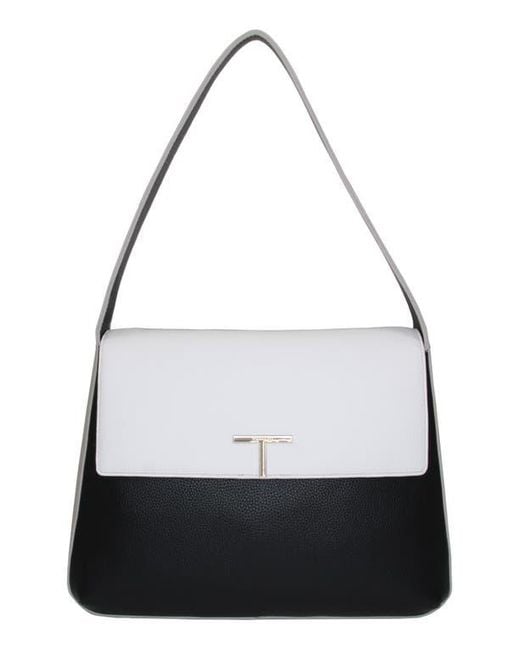 Tahari Black Logan Flap Shoulder Bag