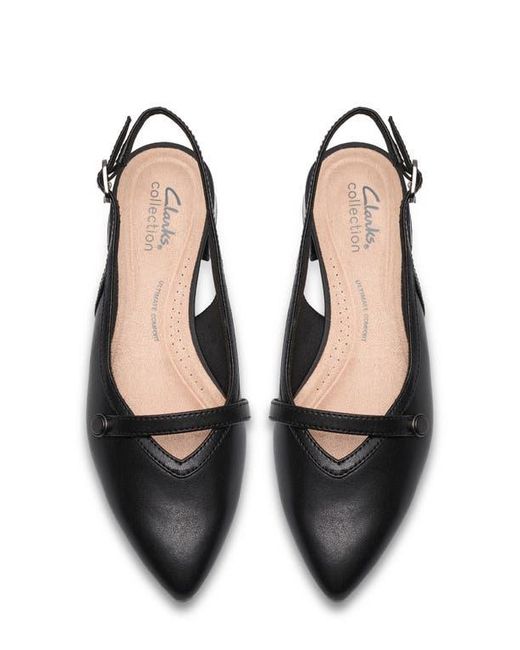 Clarks Black Natalyn Pointed Toe Slingback Flat