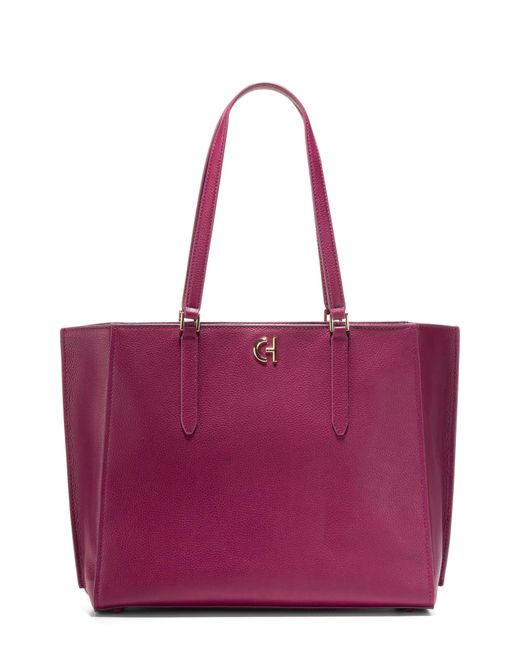 Cole Haan Purple Go-to Leather Tote
