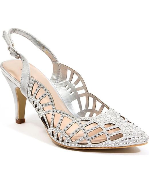 Lady Couture White Rhinestone Slingback Pump