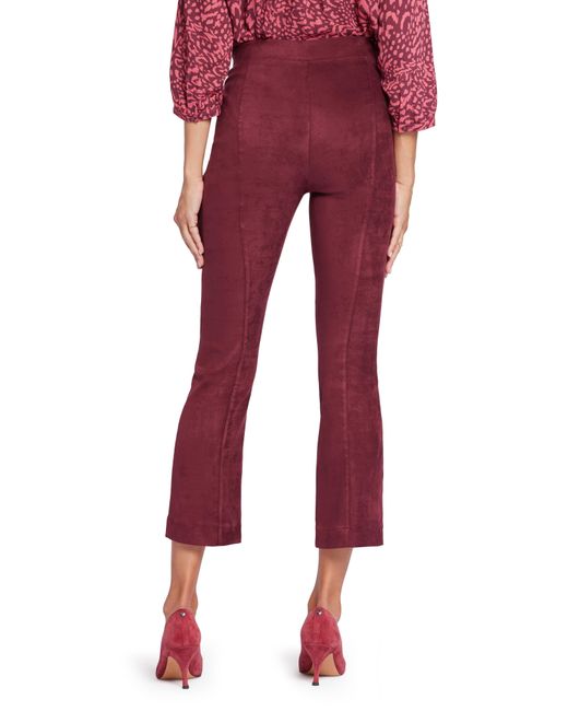 NYDJ Red Pull-on Ankle Slim Bootcut Faux Suede Pants