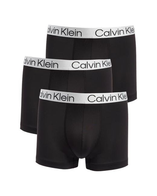 Calvin Klein Black 3-Pack Chromatic Stretch Trunks for men