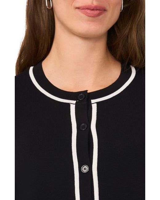 Halogen® Black Contrast Trim Cardigan