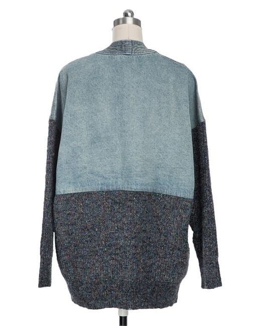Saachi Blue Denim Knit Topper Jacket