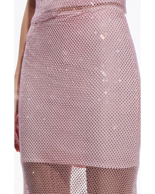 Pink fishnet cheap midi skirt