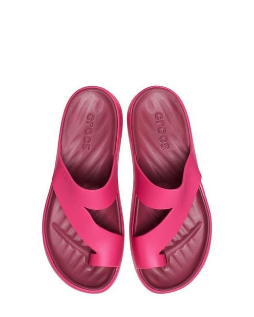 CROCSTM Pink Getaway Toe Loop Waterproof Platform Sandal