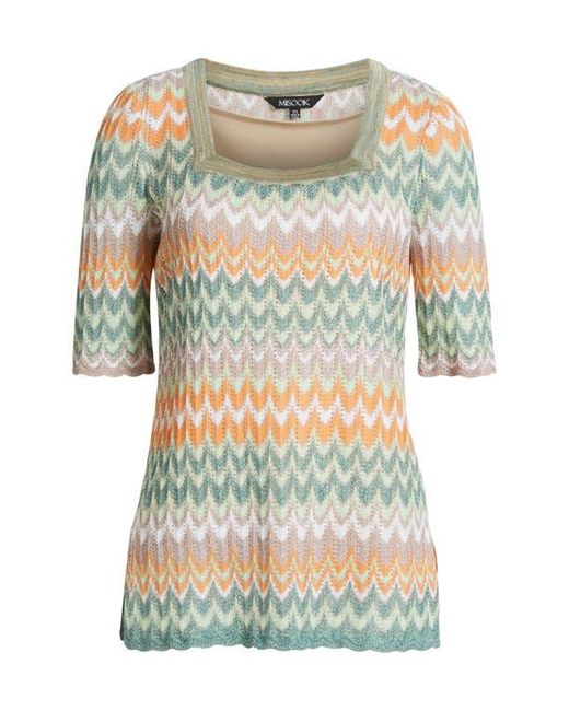 Misook Gray Pointelle Zigzag Knit Tunic