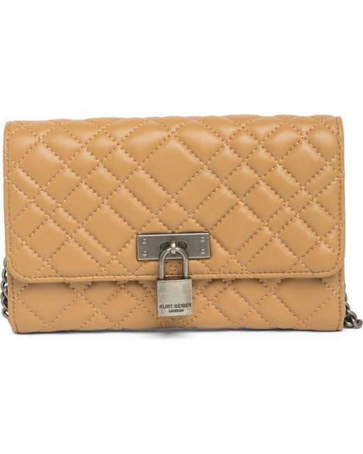 Kurt Geiger Women's Natural Kurt Geiger Brixton Quilted Chain Wallet