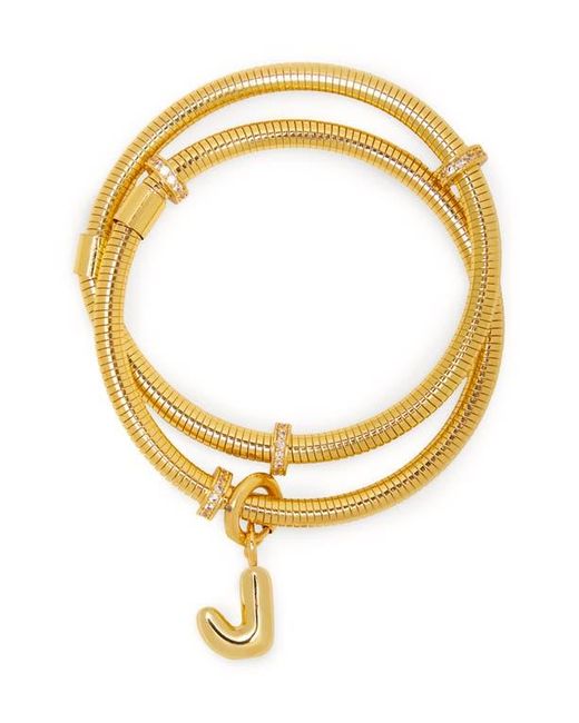 Saachi Yellow Bubble Charm Initial Bracelet