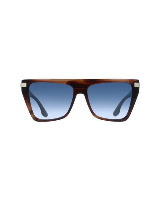 Victoria Beckham Blue 57Mm Modified Rectangular Sunglasses