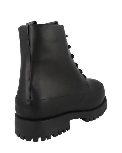 Ferragamo Black Fede Combat Boot for men