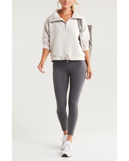 Zella White Kickback Ottoman Half Zip Pullover