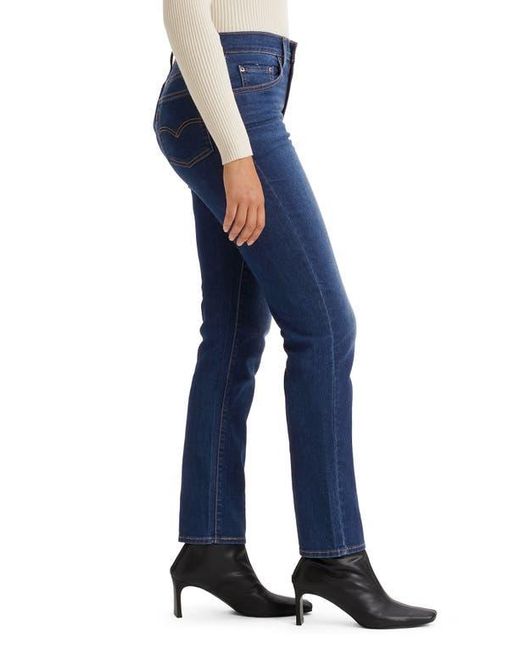 Levi's Blue 724 High Waist Straight Leg Jeans