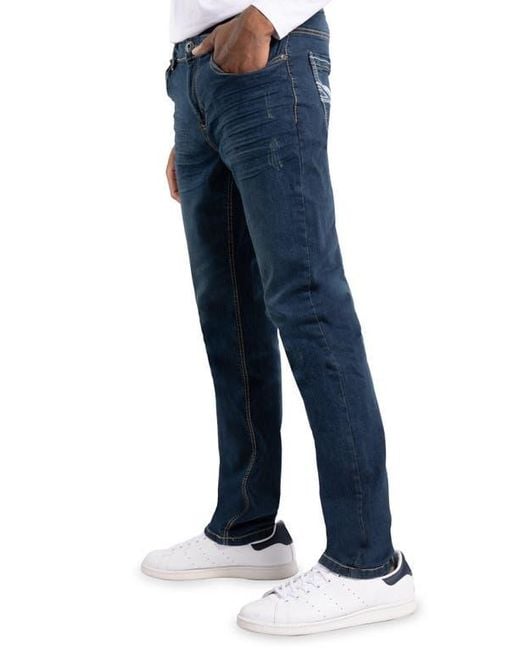 Xray Jeans Blue Saddle Stitch Modern Fit Denim Jeans for men