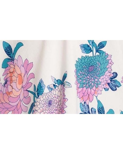 In Bloom Blue Flower Print Cami Shorts Pajamas