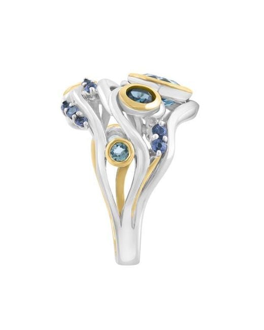 Effy Metallic Bezel Set Topaz Cluster Ring