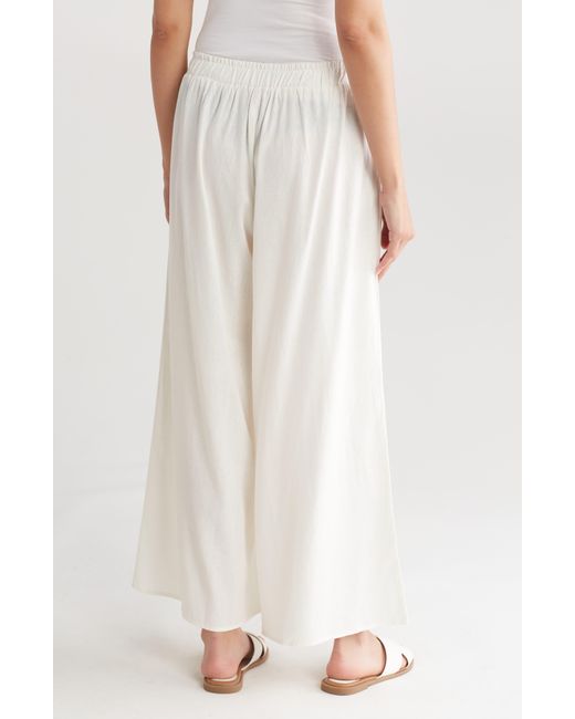Vince Camuto White Linen Blend Cropped Pants