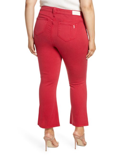 Slink Jeans Red High Waist Ankle Bootcut Jeans
