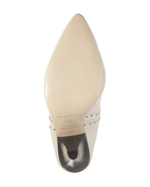Avec Les Filles White Mia Studded Mule