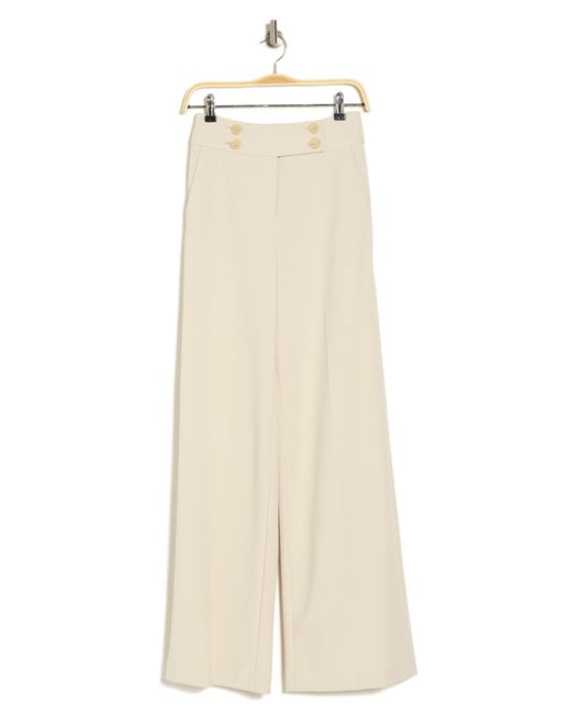 Calvin Klein Wide Leg Scuba Crepe Pants in Natural Lyst