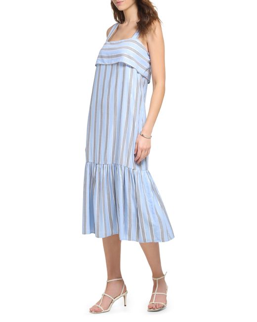 DKNY Blue Metallic Stripe Dress