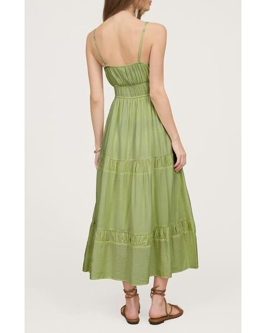 Blu Pepper Green Tiered Midi Sundress