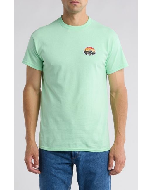 Retrofit Green Bronco Patch Crewneck T-shirt for men