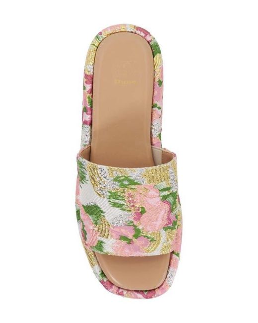 Dune Green Lanie Platform Slide Sandal