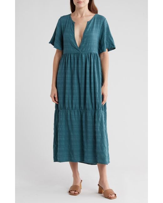 Nordstrom Green Texture Flowy Maxi Dress
