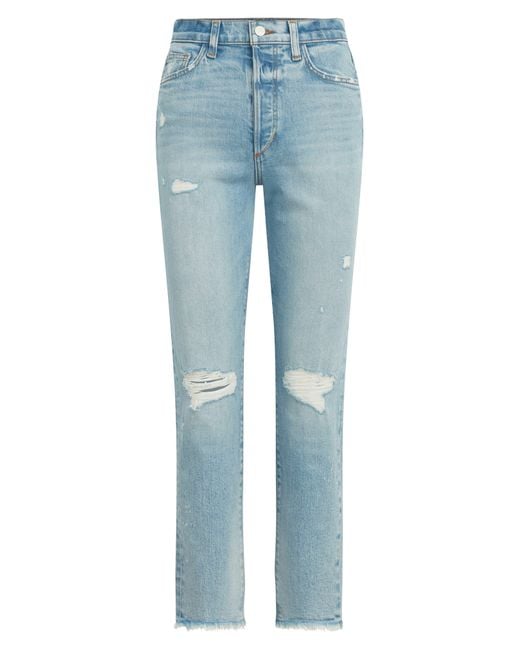 Joe's Jeans Blue The Honor Ripped High Waist Ankle Straight Leg Jeans
