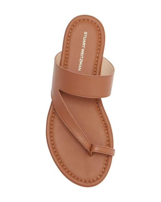 Stuart Weitzman Brown Remy Toe Strap Sandal