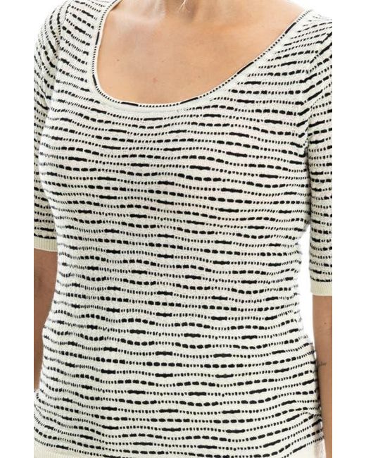 Max Studio Gray Pattern Elbow Sleeve Sweater