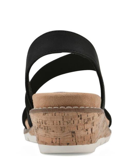 White Mountain Black Tinnley Wedge Sandal