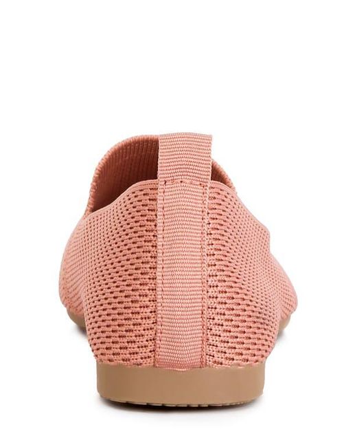 LONDON RAG Pink Akili Textured Knit Pointed Toe Flat