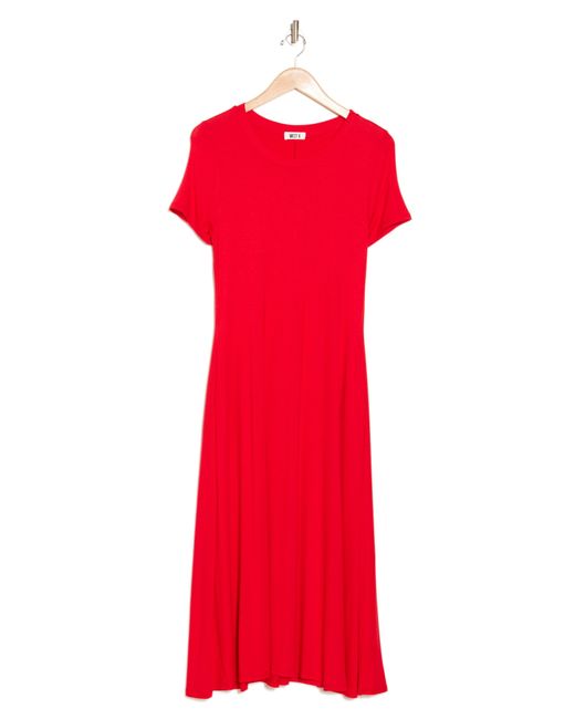 WEST K Red Crewneck T-shirt Midi Dress