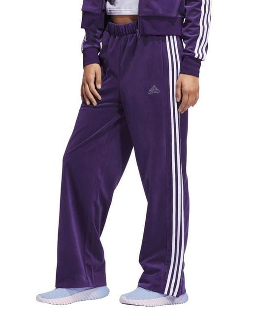 Adidas Blue Y2K Glam 3-Stripes Knit Pants