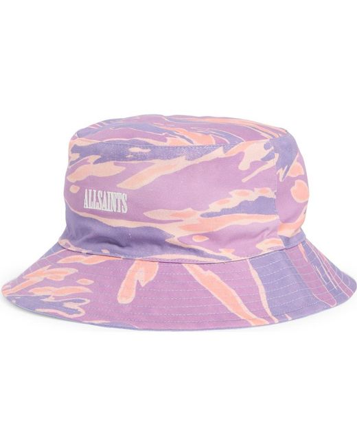 AllSaints Purple Solar Camo Bucket Hat