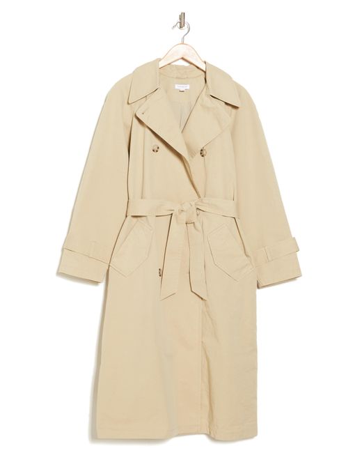 TOPSHOP Natural Washed Longline Trench Coat