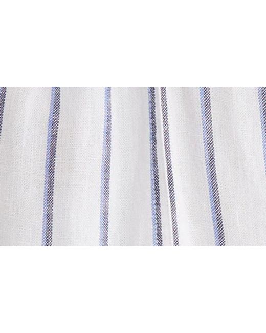 Ellen Tracy Blue Wide Leg Linen Blend Drawstring Crop Pants