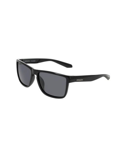 Dragon Black 58Mm Rectangular Sunglasses