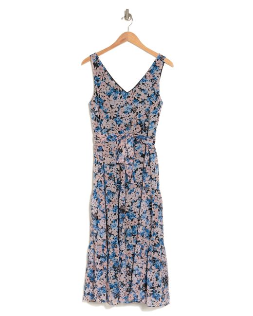 Lucy Paris Blue Alora Floral Tiered Dress