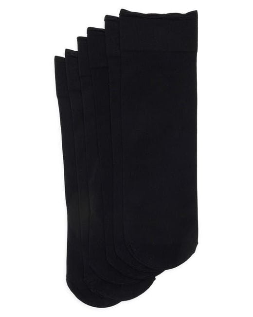 Nordstrom Rack Black Assorted 3-Pack Sheer Ankle Socks