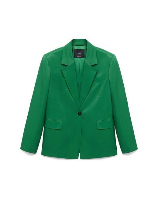 Mango Green Otero One-Button Blazer