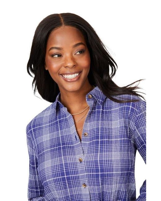 Foxcroft Blue Rhea Plaid Easy Care Button-Up Shirt