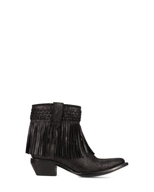 Frye Black Sacha Fringe Bootie