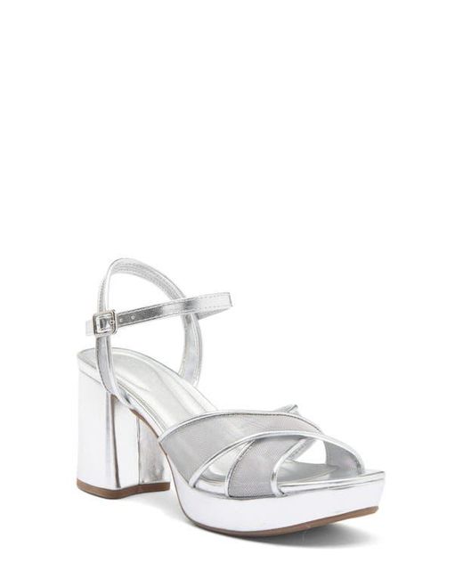 Kenneth Cole White Reeva Mesh Strap Platform Sandal