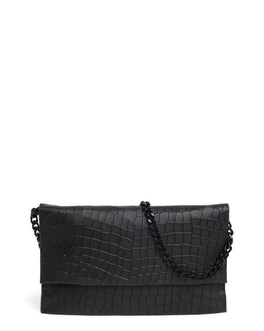 Rebecca Minkoff Gray Lou Croc-embossed Leather Shoulder Bag
