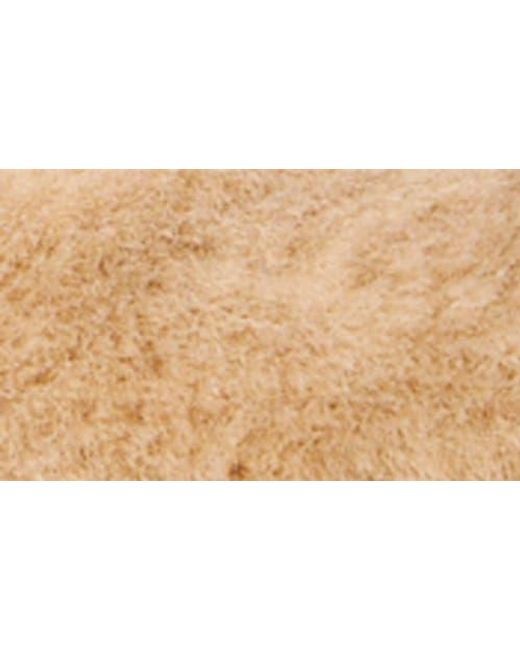 Free People Natural Parisa Faux Shearling Ankle Strap Flat