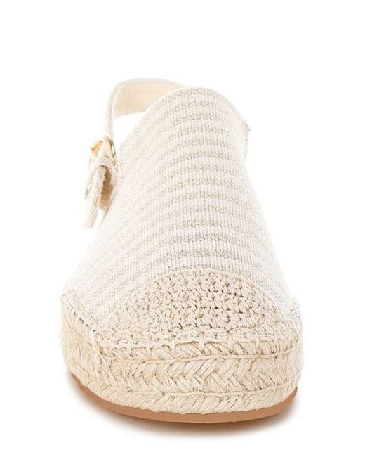 Rag & Co White Zalli Slingback Espadrille Flat